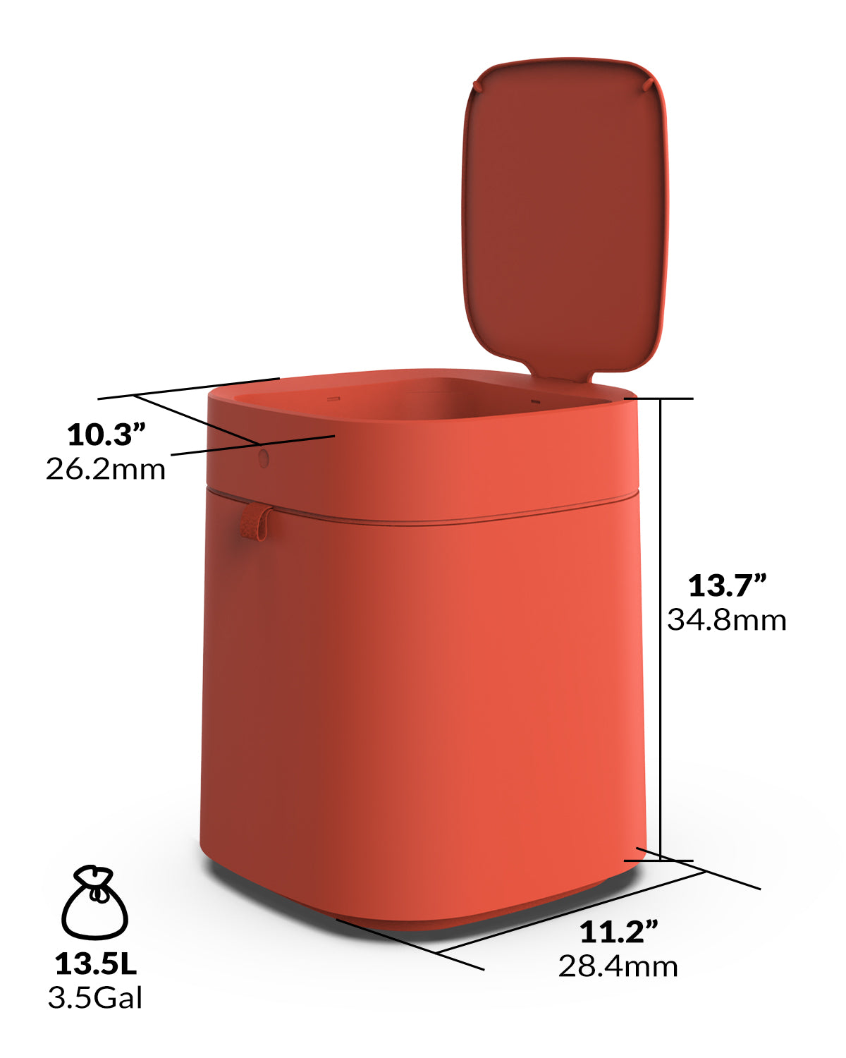Automatic Trash Cans Touchless, 3.5 Gallon Self-Sealing and Self-Changing Smart Trash Can(Orange)