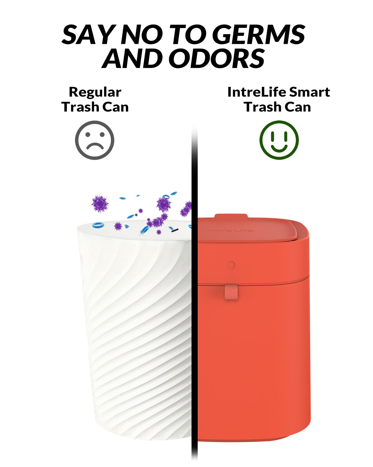 Automatic Trash Cans Touchless, 3.5 Gallon Self-Sealing and Self-Changing Smart Trash Can(Orange)