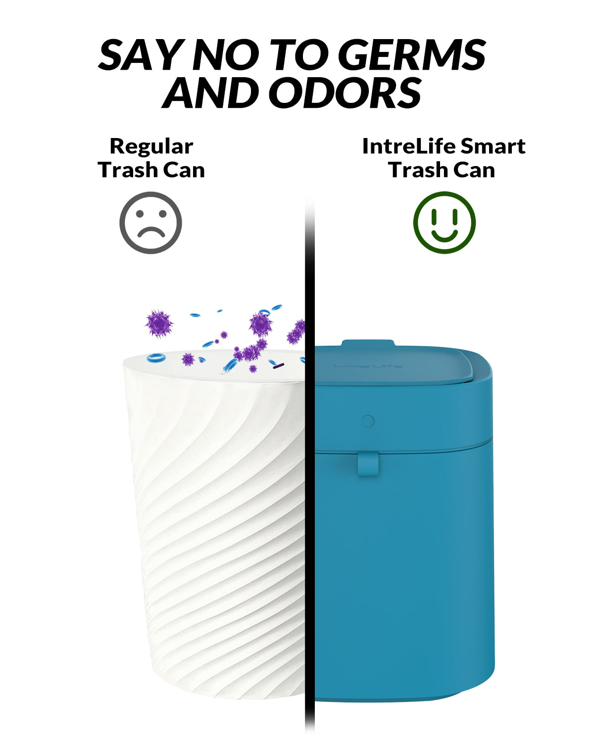 Automatic Trash Cans Touchless, 3.5 Gallon Self-Sealing and Self-Changing Smart Trash Can(Teal)